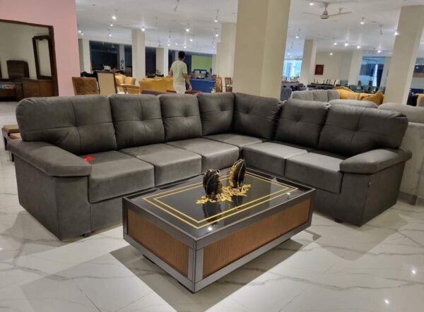 6 Seater L Shape Leather Sofa